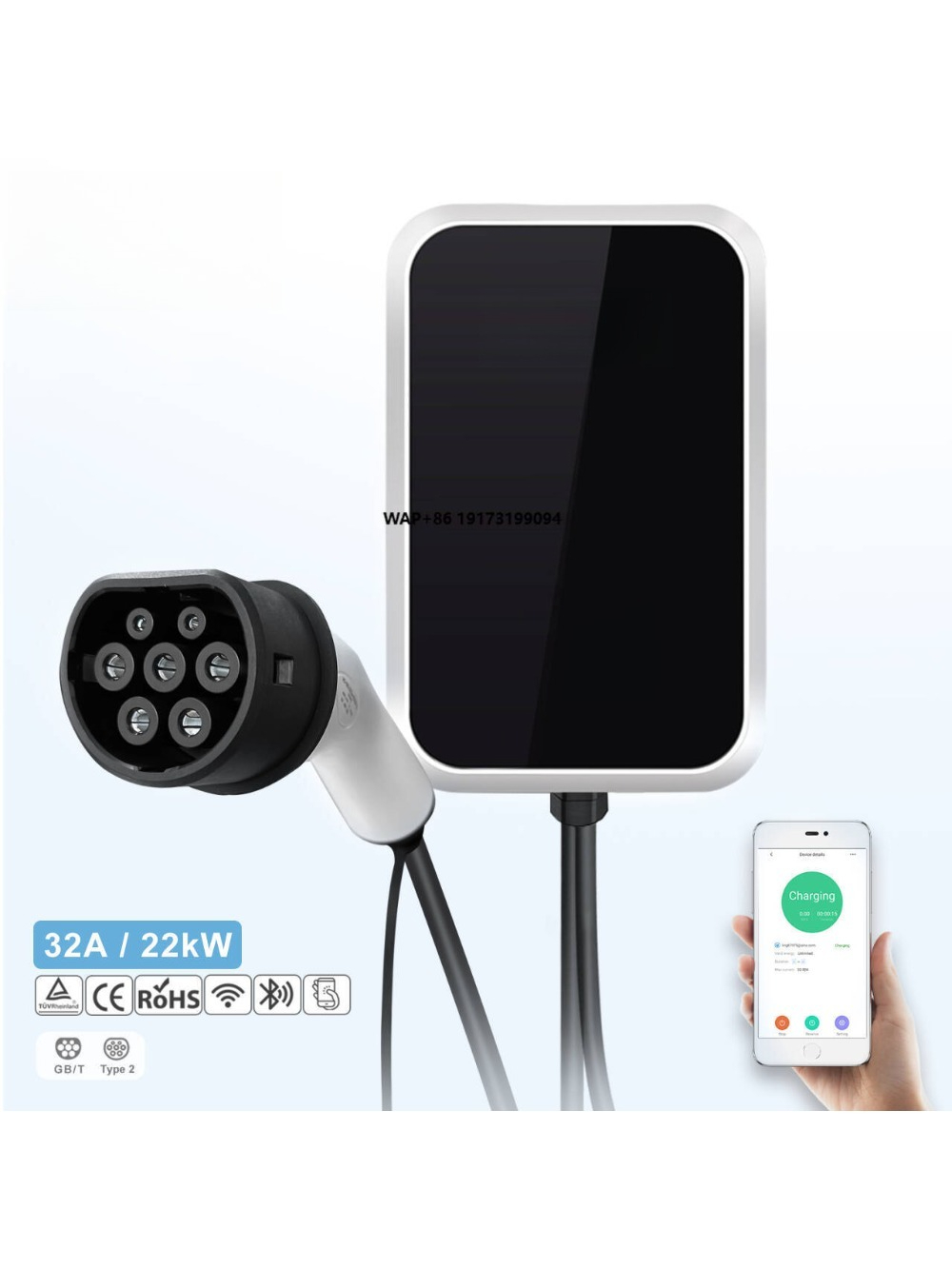 22Kw Wallbox Type 2 Ocpp Rfid - 22kW AC EV-laadstation Smart Wallbox 32A