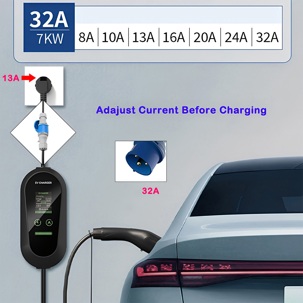 Type2 Draagbare EV-oplader 7KW - Portable Ev Charger 32A Type 2 Cee Plug recensie en prijs